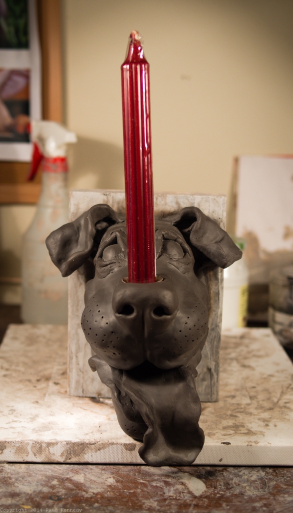 wall mounted dog candle holder 1